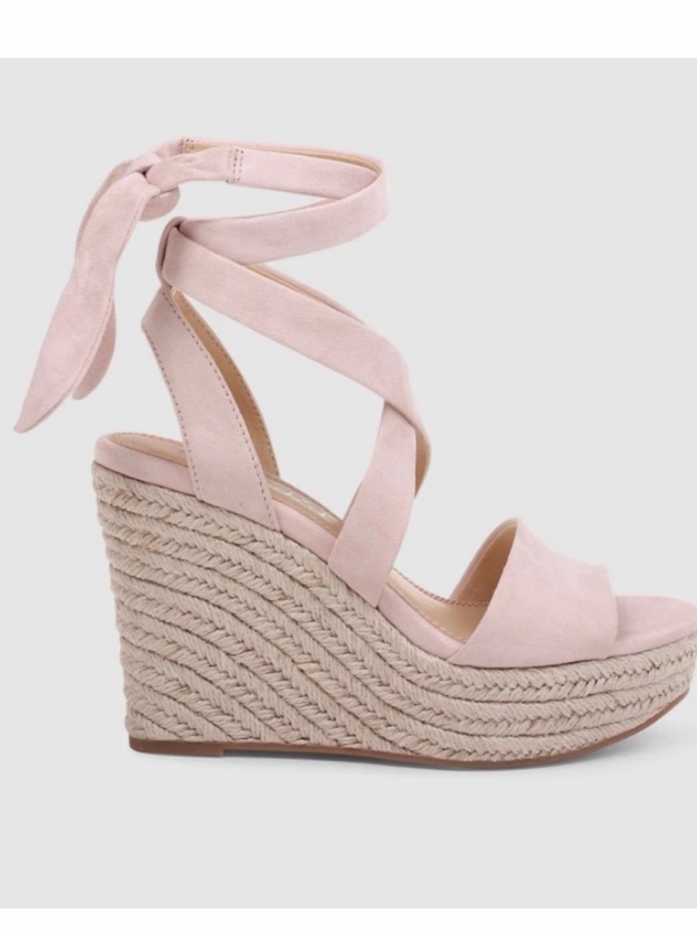 Splendid Blush Espadrille Wrap Wedge Sandals